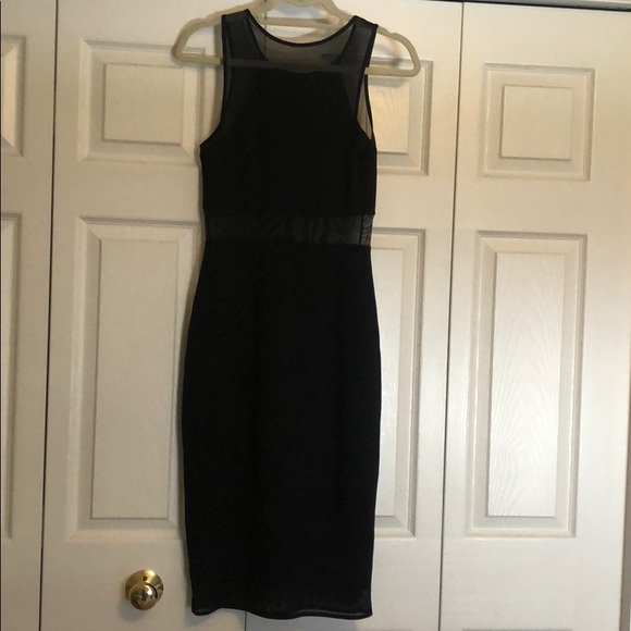 Express Bodycon Midi Dress with Sheer Mesh Detail - Picture 4 of 9